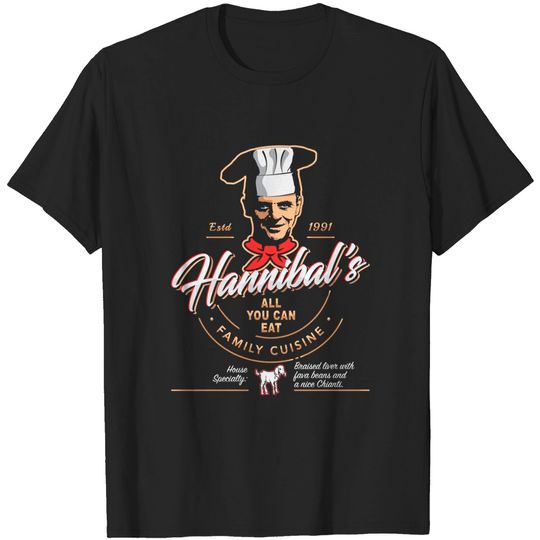 Discover Hannibal's All You Can Eat Family Cuisine - Hannibal Lecter - T-Shirt