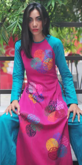 Discover Circular flowers Ao dai blocks collection Ao Dai Vietnam