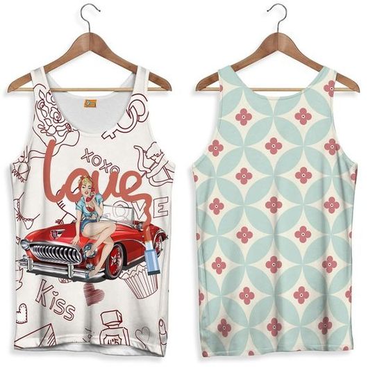 Discover Pin Up Car Tank Top 3D