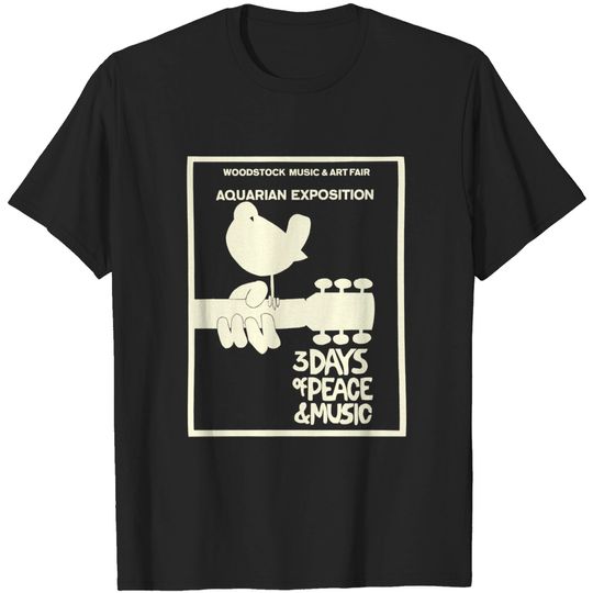 Discover Woodstock 1969 Peace Love Bird Poster White - Woodstock - T-Shirt