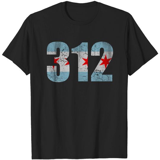 Discover Chicago Flag 312 - Chicago - T-Shirt