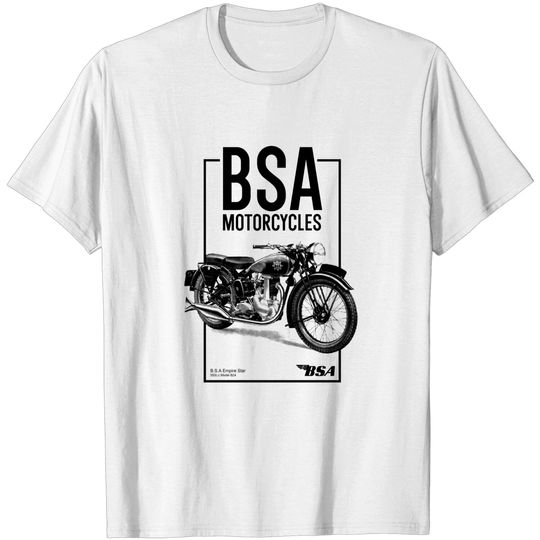Discover Grey BSA Motorcycles British Motorbike Tee T-Shirt
