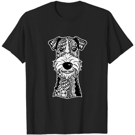 Discover Wire Fox Terrier Face Graphic Art T-Shirt T-shirt
