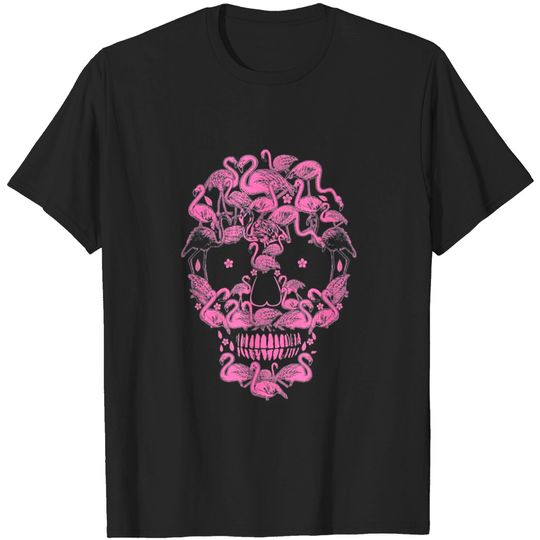 Discover Flamingo Skulls Funny Flamingo Lover Halloween T-shirt