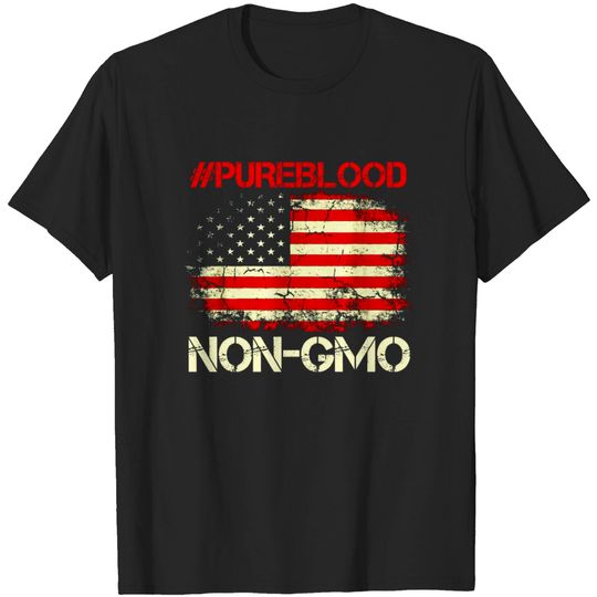 Discover PUREBLOOD I Am Pure Blood Non Gmo American US Flag T-shirt