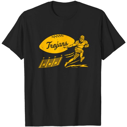 Discover Vintage College Football - U.S.C. Trojans (Yellow U.S.C. Wordmark) - Usc Trojans - T-Shirt