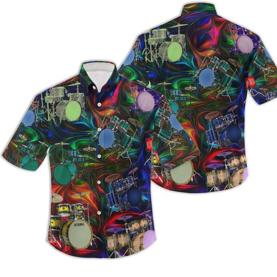 Discover Music Amazing Drum Hawaiian Shirt