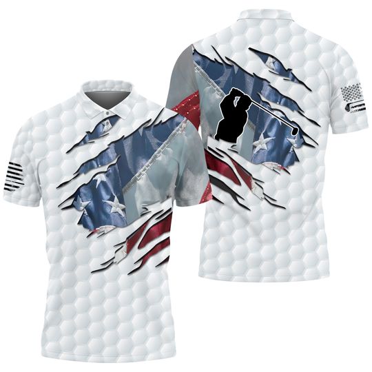 Discover Golf American Flag Polo Shirt