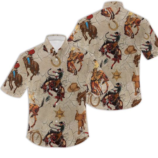 Discover Vintage Horse Riding Cowboy Hawaiian Shirt