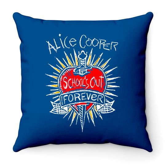 Discover Alice Cooper - Vintage School's Out Forever Throw Pillows