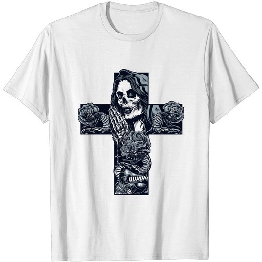 Discover Chicano Cross Shaped Tattoo - Chicano - T-Shirt