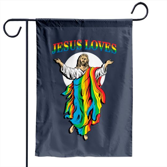 Discover Jesus loves gay pride rainbow LGBT Garden Flag Garden Flags