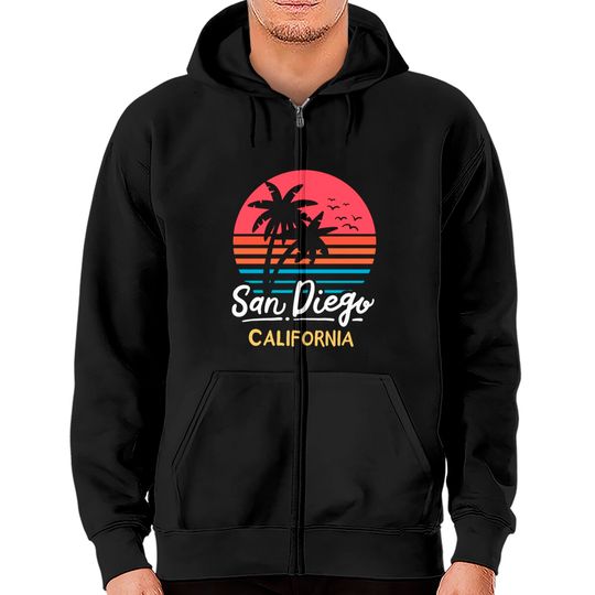 Discover San Diego California CA Vintage Zip Hoodies