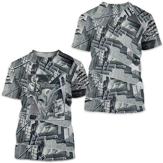 Discover Vintage Original MC. Escher " Relativity 1953 " Lithograph Law Of Gravity T-Shirt