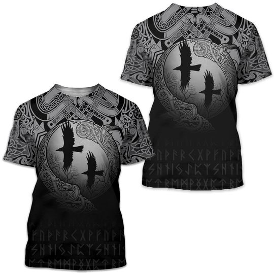 Discover Viking Raven T-shirt 3D Over Printed