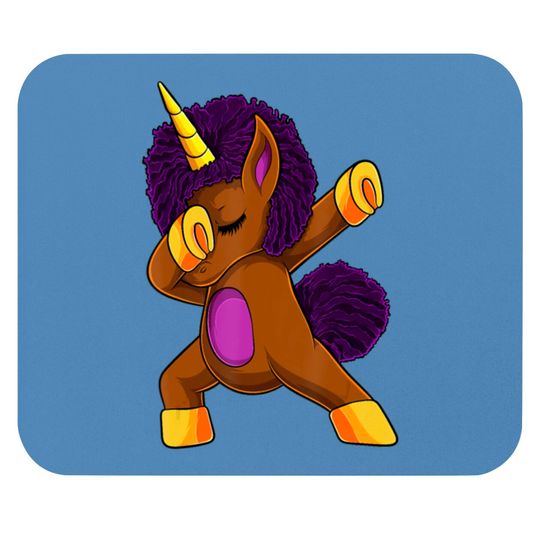 Discover African American Afro Unicorn Rainbow Apparel Mouse Pads