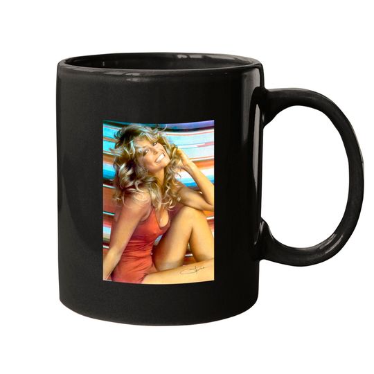 Discover Farrah Fawcett Unisex Mugs: Red Bathing Suit