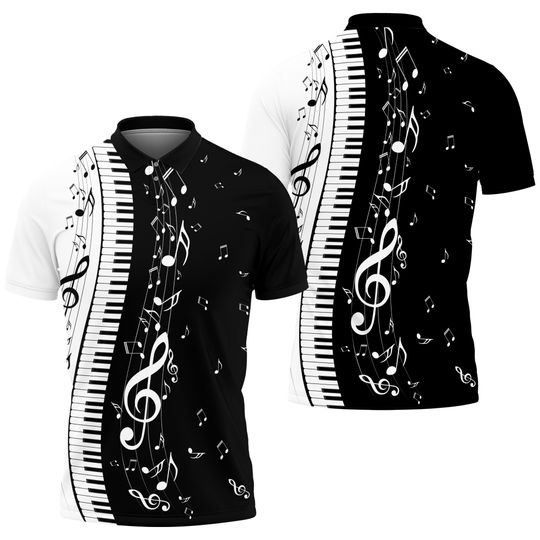 Discover 3D Music Piano Polo Shirt