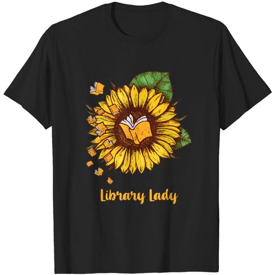 Discover Sunflower Library Lady T-Shirt