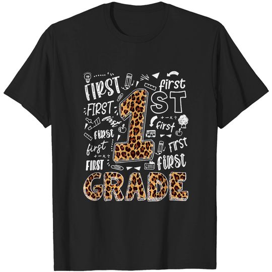 Discover First Grade Teacher Shirt, Back To School Party Shirt, Leopard Print 1st Grade