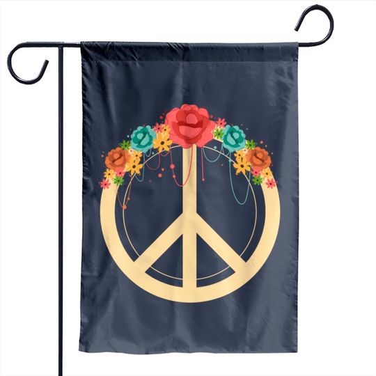 Discover Floral Peace Symbol Hippie Lover Peace Sign Garden Flags