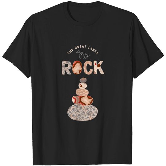 Discover Great Lakes Rock Colored Rock Stack Petoskey Stone T-shirt