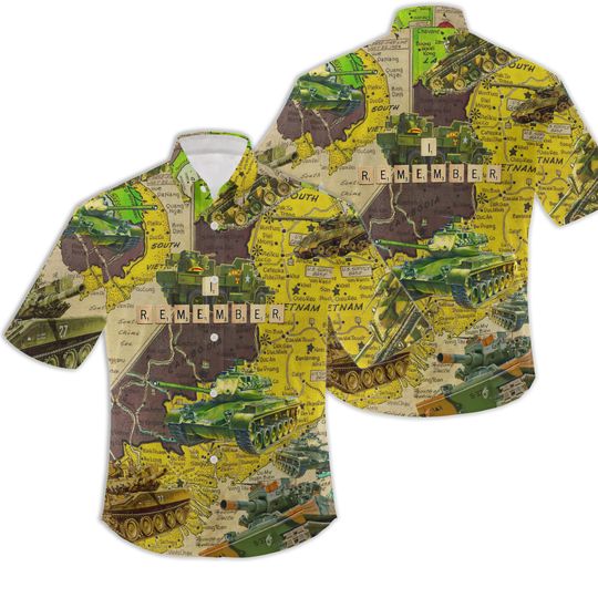 Discover Amazing Tank Veteran Hawaii Cotton Casual Button Down Short Sleeves