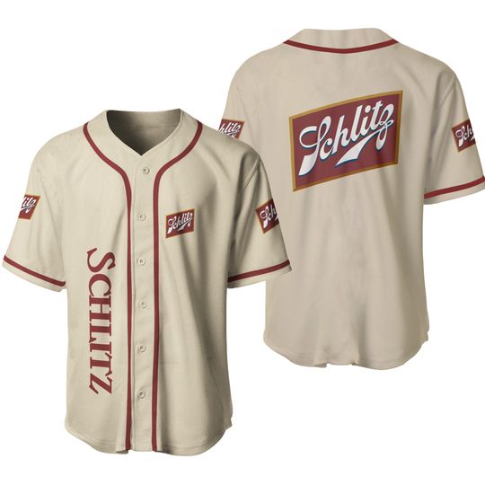 Discover Beige Schlitz Beer Baseball Jersey