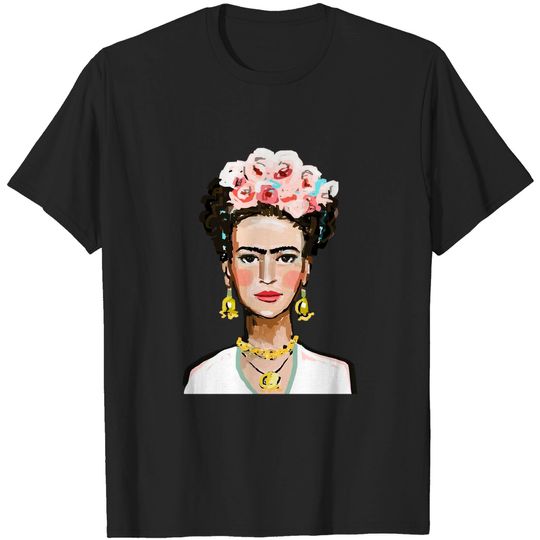Discover Frida Kahlo Gold Earrings Museum Art T Shirt