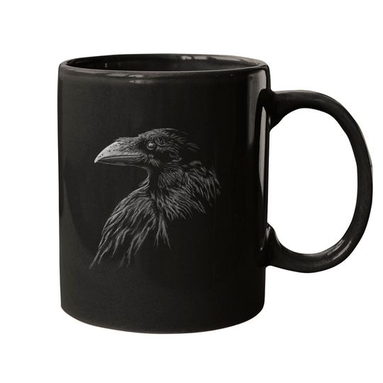 Discover Mystical black raven illustration crow artwork Mugs