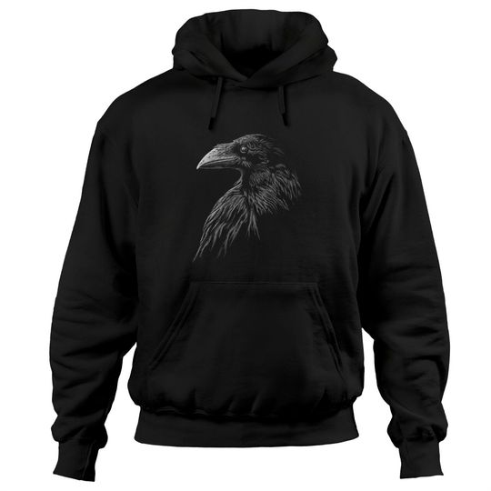 Discover Mystical black raven illustration crow artwork Hoodies