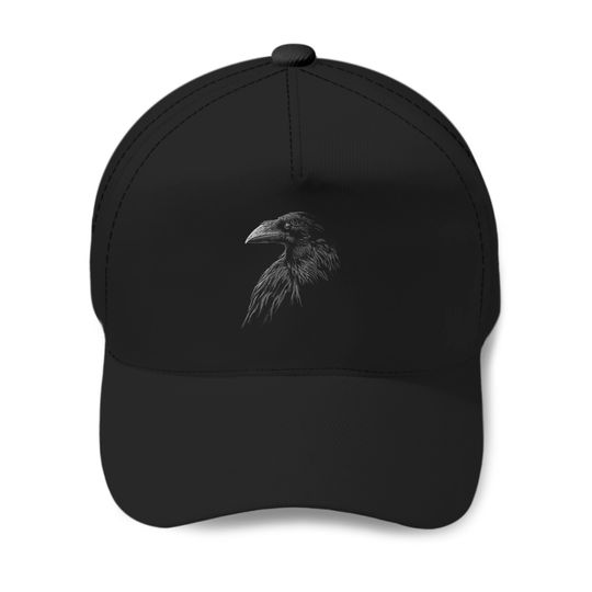 Discover Mystical black raven illustration crow artwork Baseball Caps