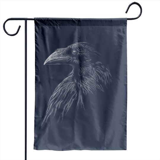 Discover Mystical black raven illustration crow artwork Garden Flags