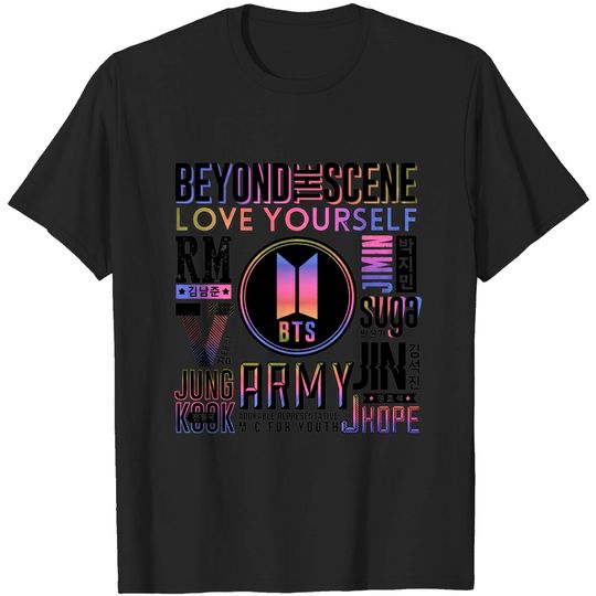 Discover BTS FONT COLLAGE 2 - Bts - T-Shirt