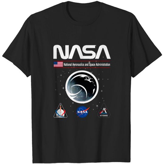 Discover NASA Artemis logo in 2024 first woman to the moon T-shirt
