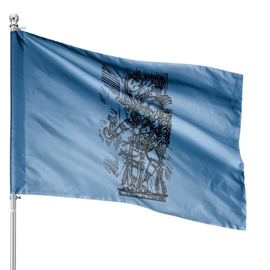 Discover Mayan woodcut House Flags