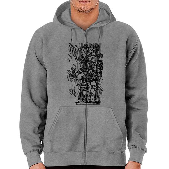 Discover Mayan woodcut Zip Hoodies