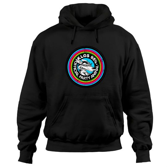 Discover KLOS LA Party Animal / Defunct 80s Radio Station Logo - Radio Station - Hoodies