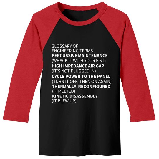 Discover Glossary of Engineering Terms Long Sleeve Baseball Tees