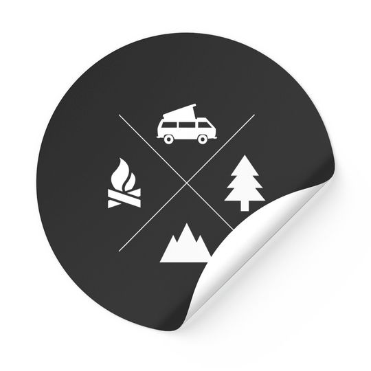 Discover Vanagon Four Elements White Logo Stickers