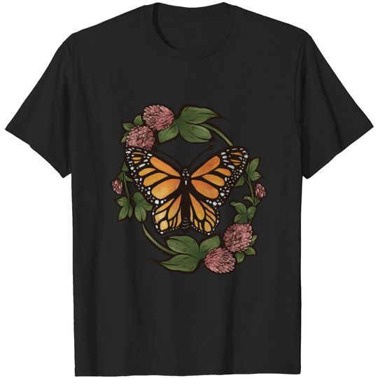 Discover Monarch Butterfly Vintage Clover T-shirt