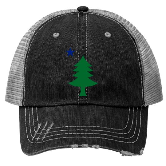 Discover Maine Flag Pride Pine Tree State Trucker Hats