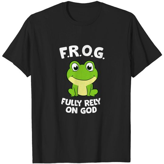Discover Cute Frog Fully Rely On God Christian Frog T-shirt