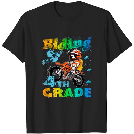 Discover Back To School Riding Into 4th Grade Dirt Bike Backpack For Boys - Riding Into 4th Grade Dirt Bike - T-Shirt