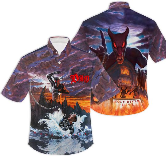 Discover Dio Shirt 3D,Dio Band The Last in Line 2022 Tour Concert Shirt,Hawaiian Shirt,Vintage Rock Band T-Shirt,Music Shirt,Graphic Tee,Summer Shirt
