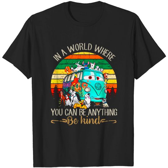 Discover in a world where you can be anything be kind camp T-shirt
