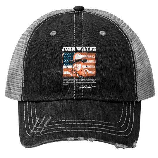 Discover John Wayne - Awesome John Wayne american flag te Trucker Hats