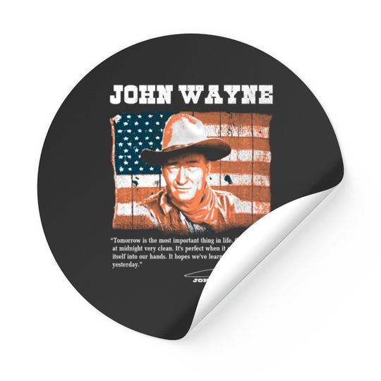 Discover John Wayne - Awesome John Wayne american flag te Stickers
