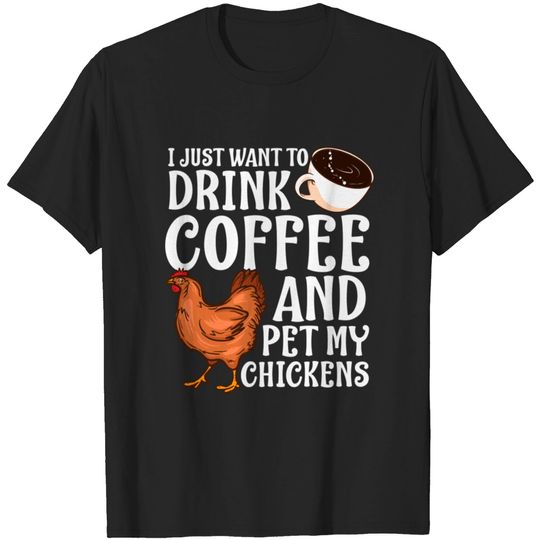 Discover Funny Coffee Chicken Lover Gift For Men Women Poul T-shirt