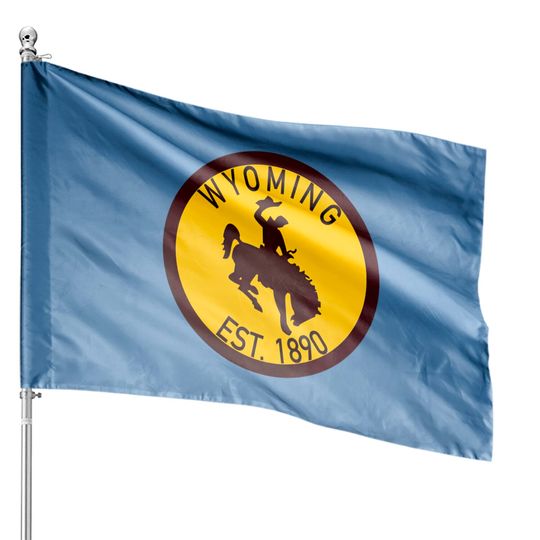 Discover Wyoming Established 1890 - Wyoming Cowboys - House Flags
